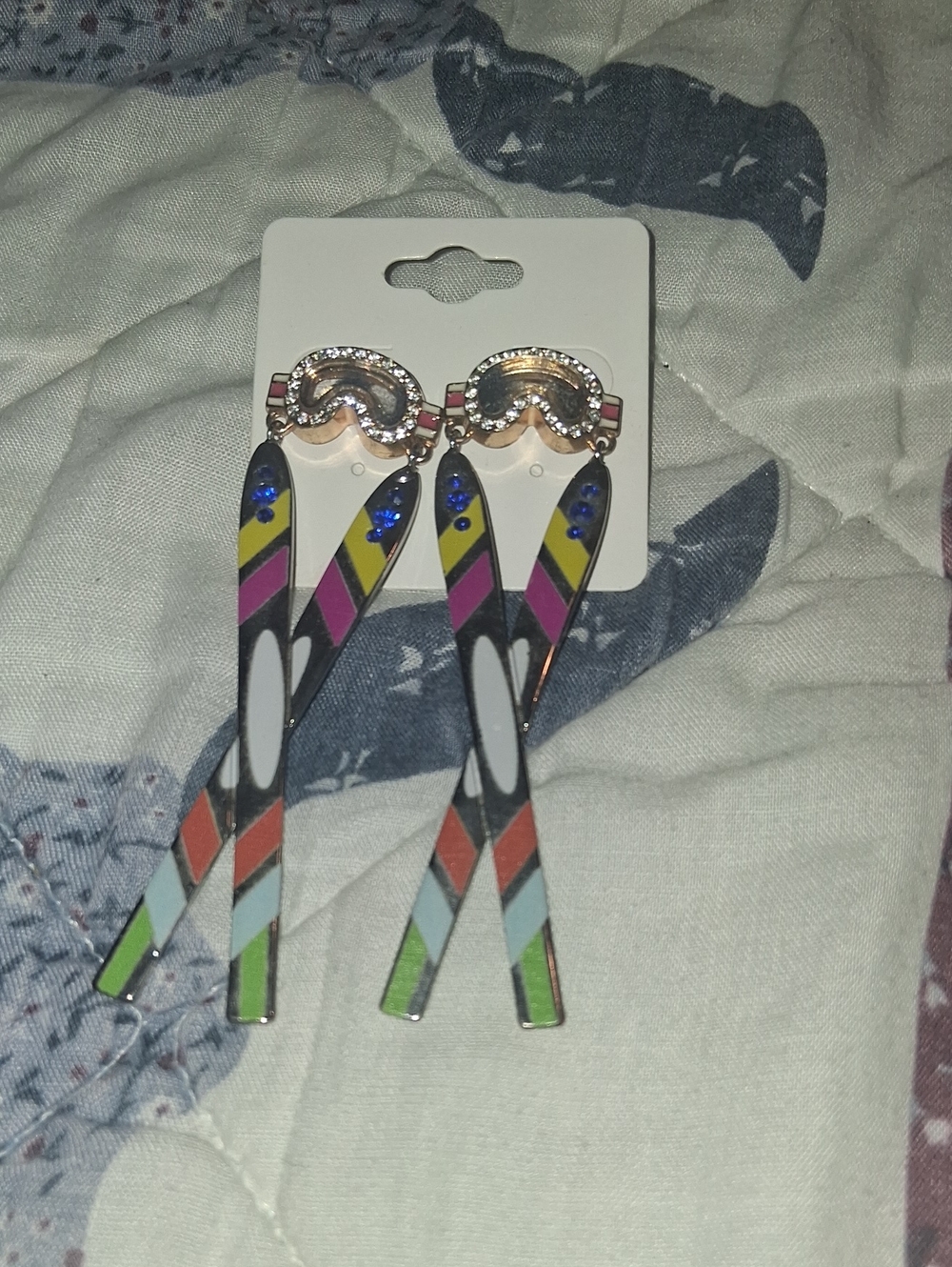Women’s Multicolor Geometric Drop Earrings - Gold Tone
